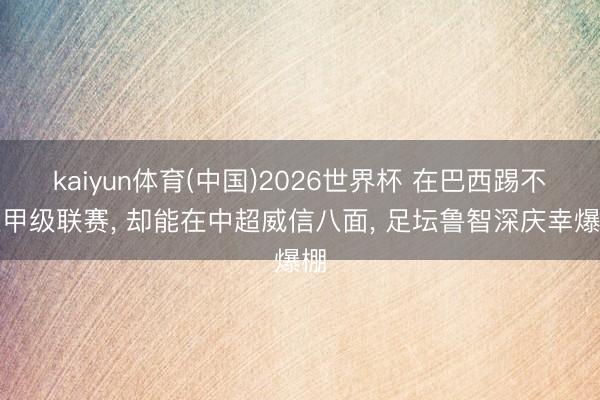kaiyun体育(中国)2026世界杯 在巴西踢不上甲级联赛， 却能在中超威信八面， 足坛鲁智深庆幸爆棚