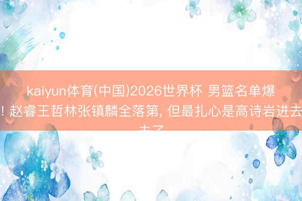 kaiyun体育(中国)2026世界杯 男篮名单爆炸! 赵睿王哲林张镇麟全落第， 但最扎心是高诗岩进去了
