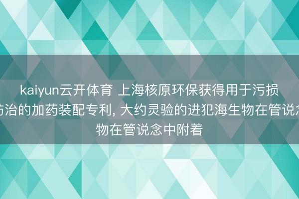 kaiyun云开体育 上海核原环保获得用于污损海生物防治的加药装配专利， 大约灵验的进犯海生物在管说念中附着